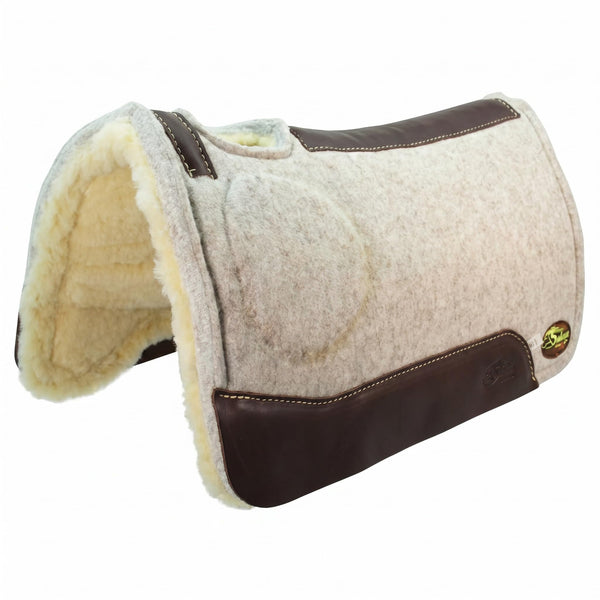 OrthoRide™ Elite Saddle Pad Premium Tan Topper with Fleece Bottom 1