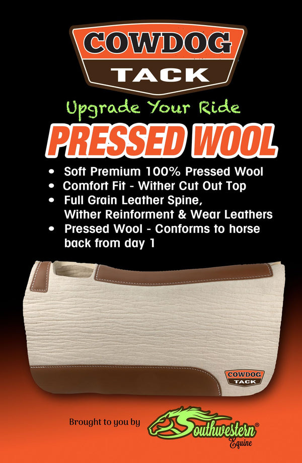 Southwestern Equine CowDog Steam Pressed Wool Saddle Pad Horse Saddle Pad Wool Contoured