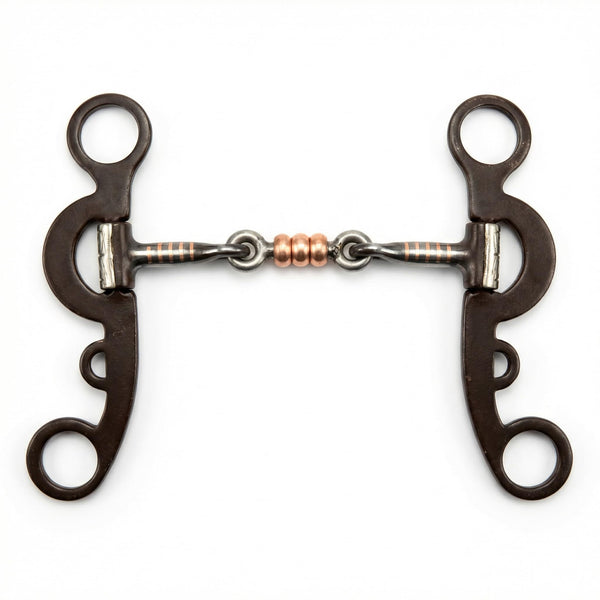 Go N' Show Dog Bone Bit with Copper Rings, 6-inch Cheeks