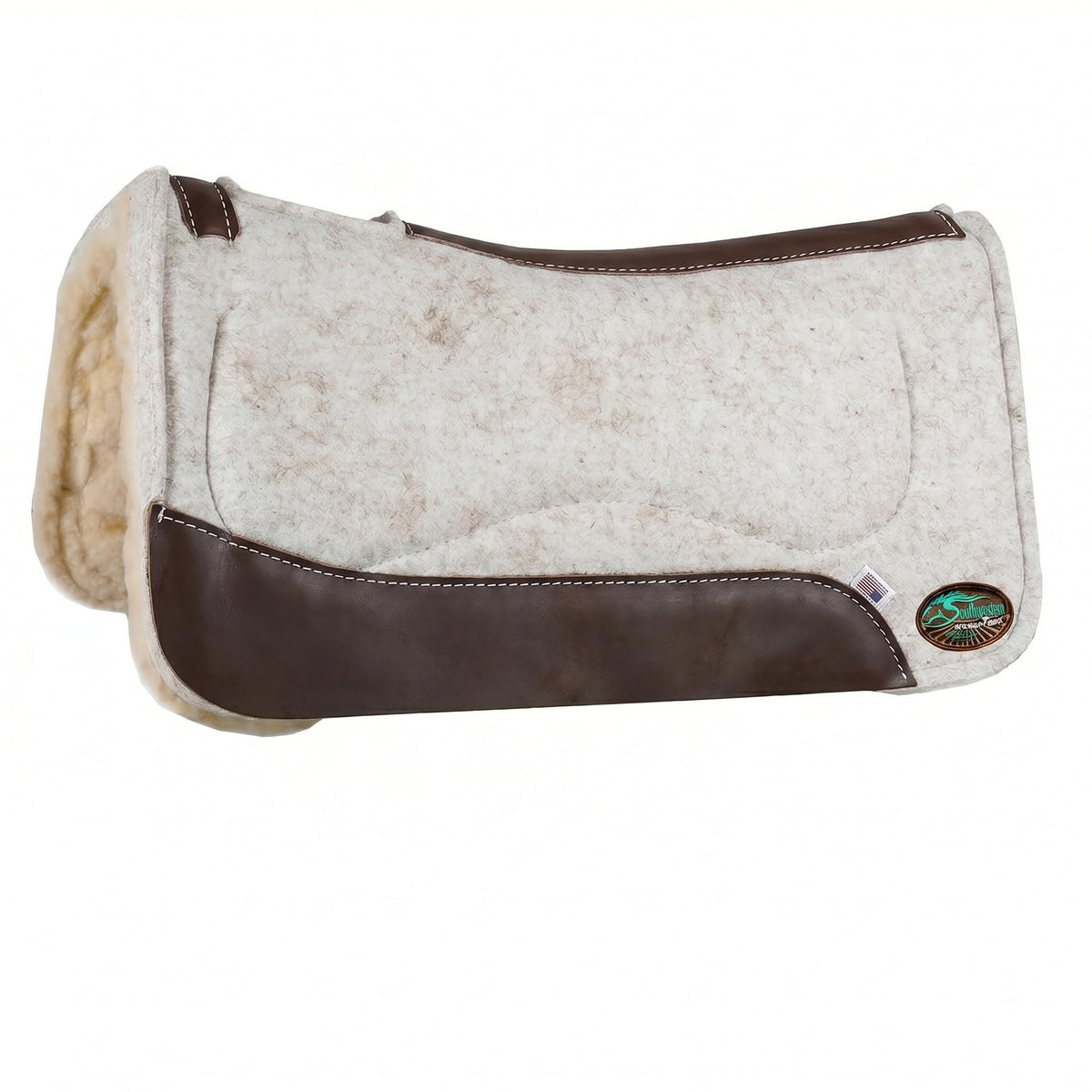 OrthoRide™ All Purpose Cream Wool with Fleece Bottom Saddle Pad Active - SouthwesternEquineSWE-76033-J