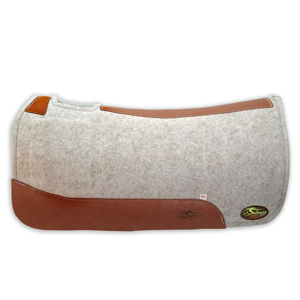 OrthoRide™ "ROPER" -Soft Hit Dally Shim 100% Natural Wool 1" Saddle Pad - SouthwesternEquineSWE-17622