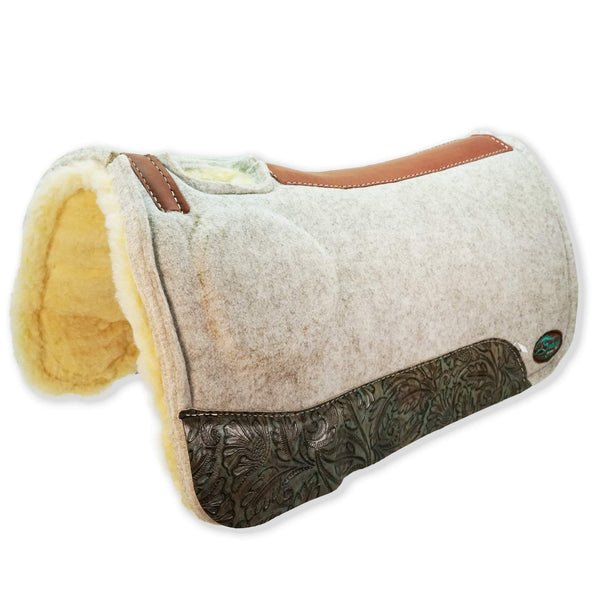 OrthoRide™ Elite Saddle Pad Premium Tan Topper with Fleece Bottom 1