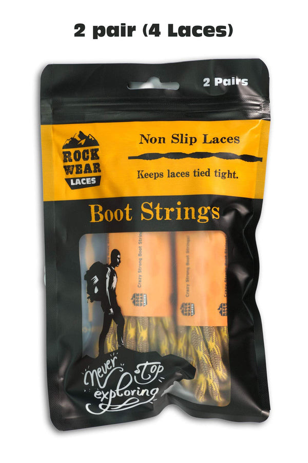 ROCKWEAR (2) PAIR NON SLIP HIKING BOOT LACES Hiking Boot Work Boot Shoelace