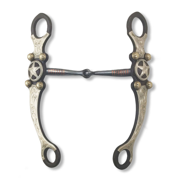 Snaffle Long Shank Silver Texas Stars Show Bit