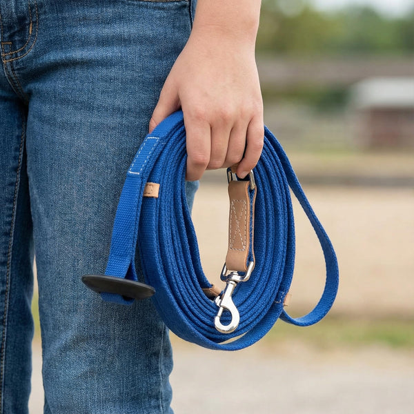 35' Flat Cotton Lunge Line with Rubber Stop