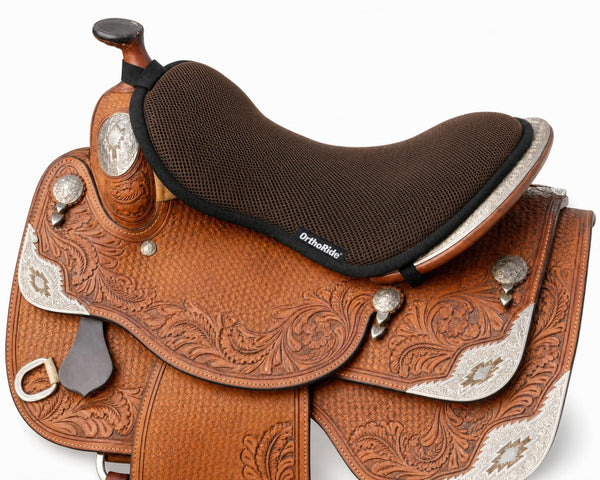 ComfortRider Saddle Cushion - New Version, Thicker Memory Shock-Absorbing Seat Pad for Western Saddles by OrthoRide Upgraded Internal Cushion. - SouthwesternEquineSWE-SP-CUSH-BROWN