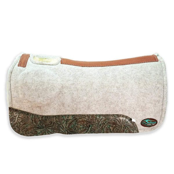 OrthoRide™ Elite Saddle Pad Premium Tan Topper with Fleece Bottom 1