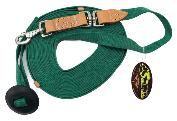 35' Flat Cotton Lunge Line with Rubber Stop