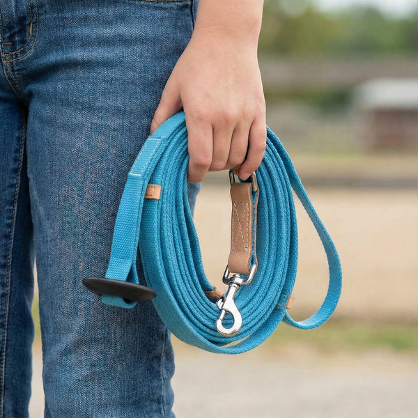 35' Flat Cotton Lunge Line with Rubber Stop