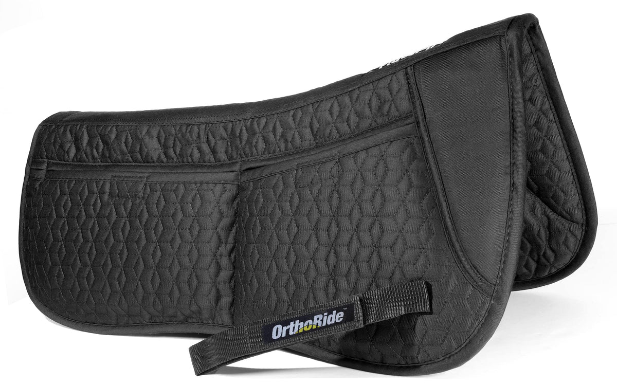 Black English Half Pad with Memory Foam Shims - SouthwesternEquineSWE-HP-BLACK