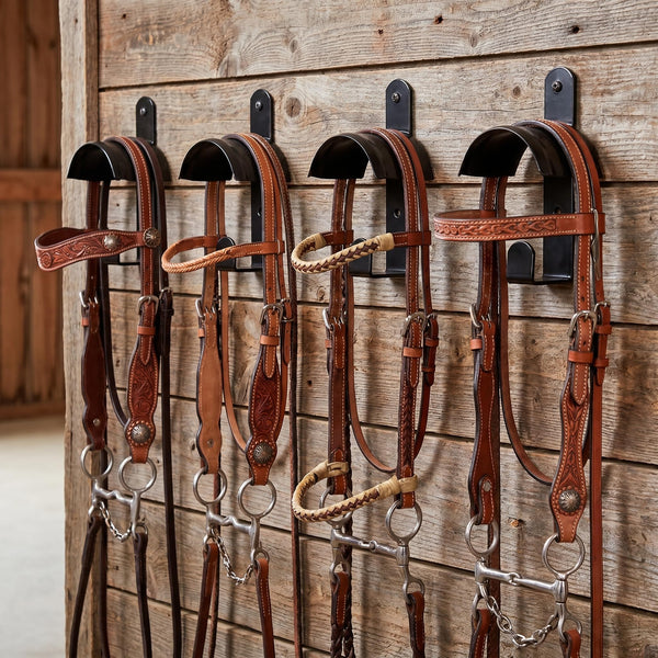 Bridle Wall Hooks, 2-Pack with Mounting Screws