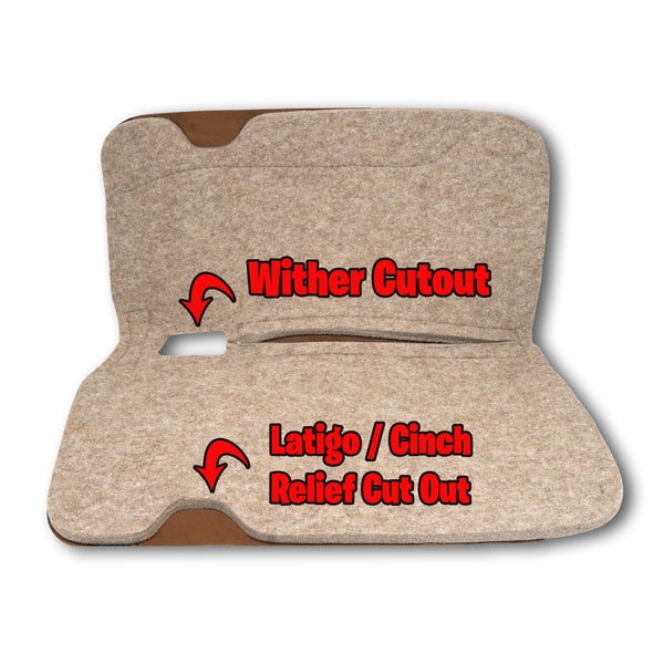 Montana Tan Wool Saddle Pad - Thick 1 Inch