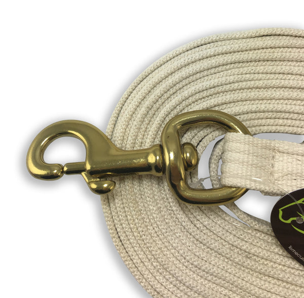 24 ' Flat Cotton Web Lunge Line with Bolt Snap & Rubber Stop