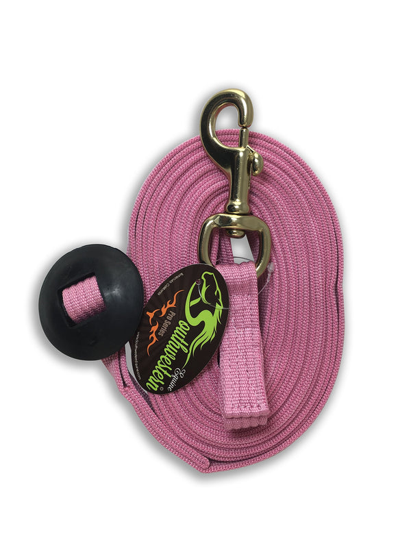 24 ' Flat Cotton Web Lunge Line with Bolt Snap & Rubber Stop