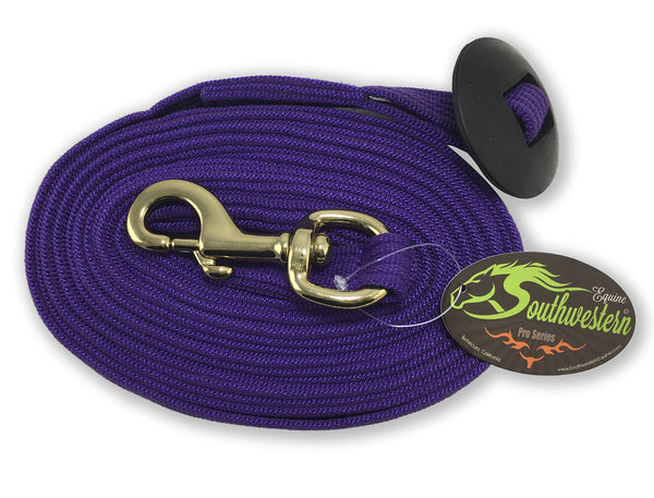 24 ' Flat Cotton Web Lunge Line with Bolt Snap & Rubber Stop