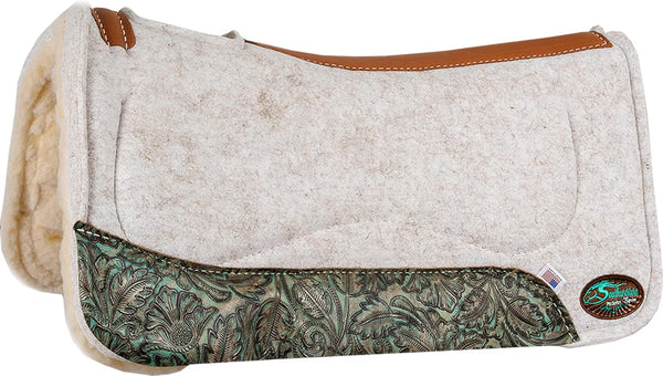 OrthoRide™ All Purpose Cream Wool with Fleece Bottom Saddle Pad Active