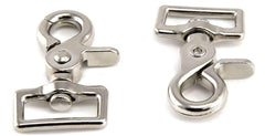 Southwestern Equine [2 Pack] Trigger Snap 1" Inch Square OR Round Eye Swivel - Nickel Plate Industrial Grade Rust Resistant