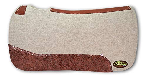 The Montana 100% Extra Fine Wool Saddle Pad by Southwestern 3/4" or 1" Thick and Designer Wear Leather