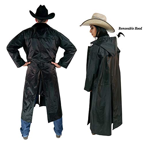 American Cowboy Saddle Slicker Rain Coat Duster – 100% Waterproof Full Length Unisex