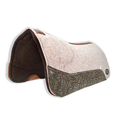 OrthoRide™ Elite Premium Tan Topper and Chocolate Wool Bottom 1" Saddle Pad