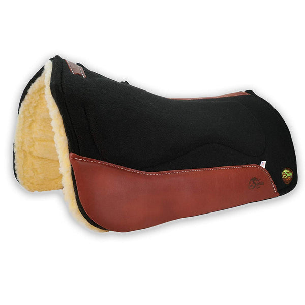 OrthoRide™ All Purpose Black Wool with Fleece Bottom Saddle Pad