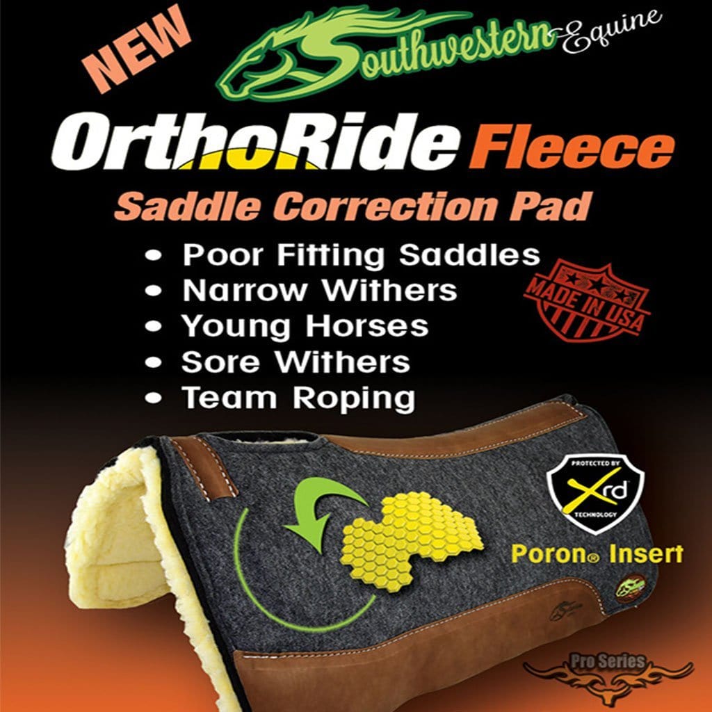 Orthoride Western Saddle pad with Fleece Bottom By Southwestern Equine