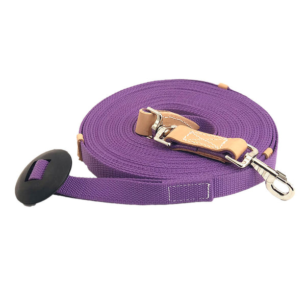 35' Flat Cotton Web Lunge Line With Swivel, Bolt Snap and Rubber Stop