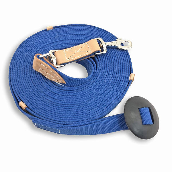 35' Flat Cotton Web Lunge Line With Swivel, Bolt Snap and Rubber Stop